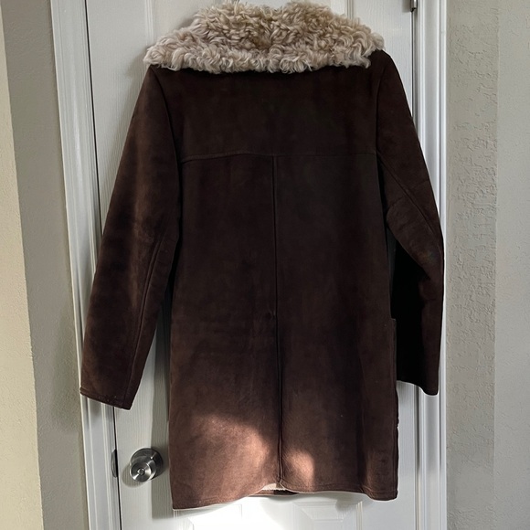 Vintage Lambskin penny lane suede shearling chocolate brown coat- medium - Picture 6 of 16